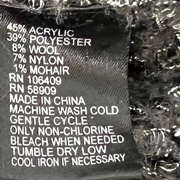 Antonio Melani Womens Sweater Large Black Silver Knobby Texture Chunky Mock Neck - Picture 6 of 6